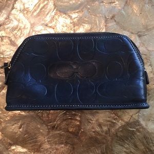 Coach signature leather makeup bag